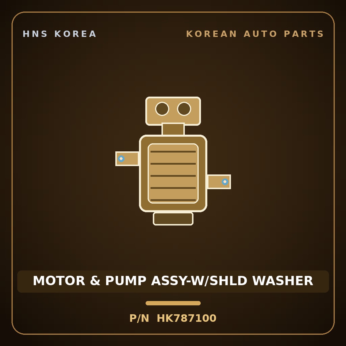 Genuine Mobis MOTOR & PUMP ASSY-W/SHLD WASHER HK787100 for Galloper 1990 HNS Parts Korea