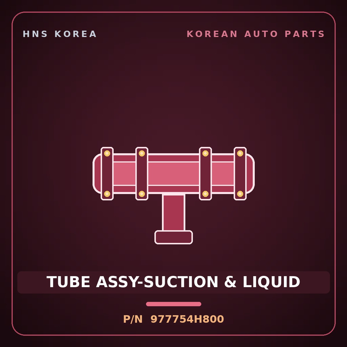 Genuine Mobis TUBE ASSY-SUCTION & LIQUID 977754H800 for Grand Starex 2018 HNS Parts Korea
