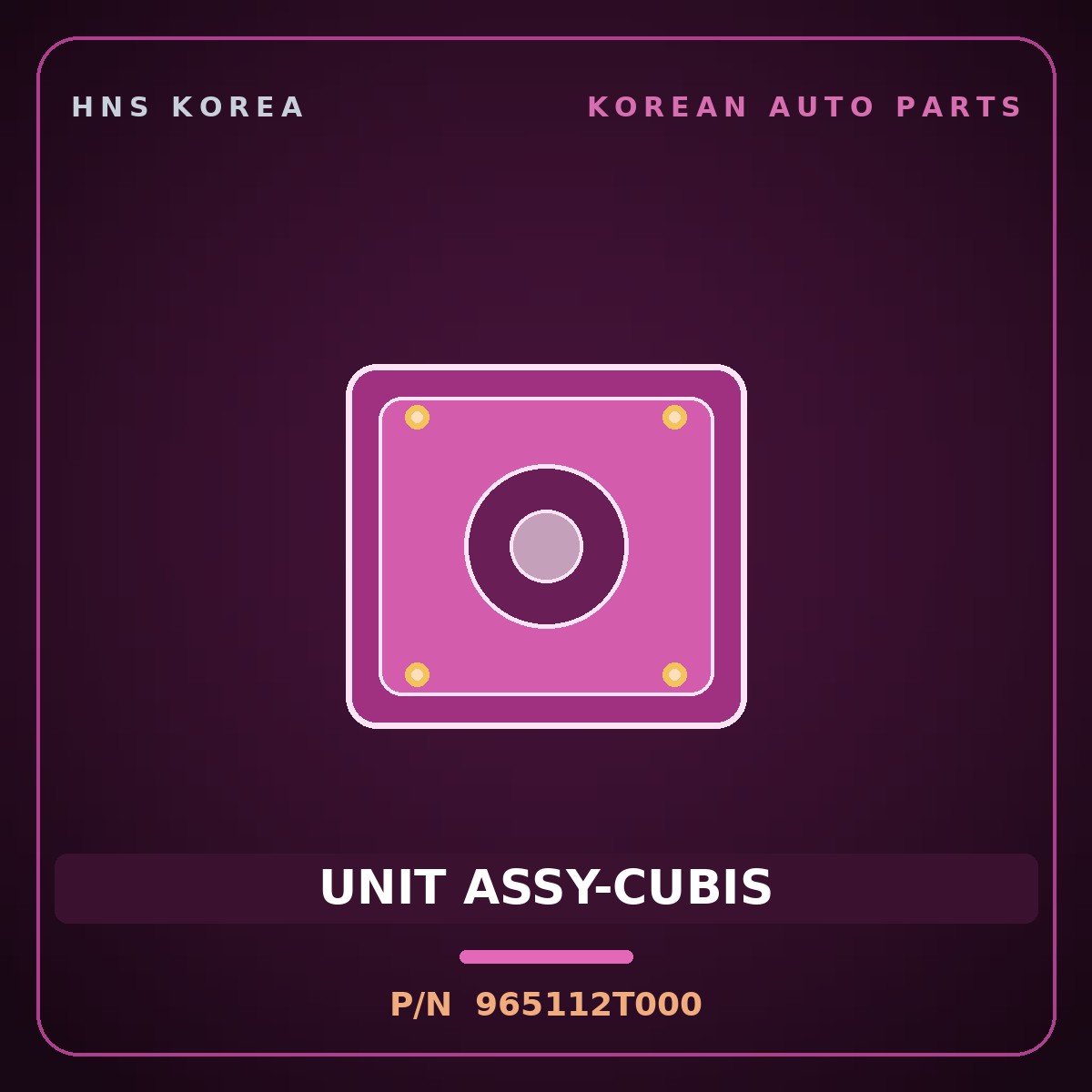 Genuine Mobis UNIT ASSY-CUBIS 965112T000 for K5 2011 HNS Parts Korea
