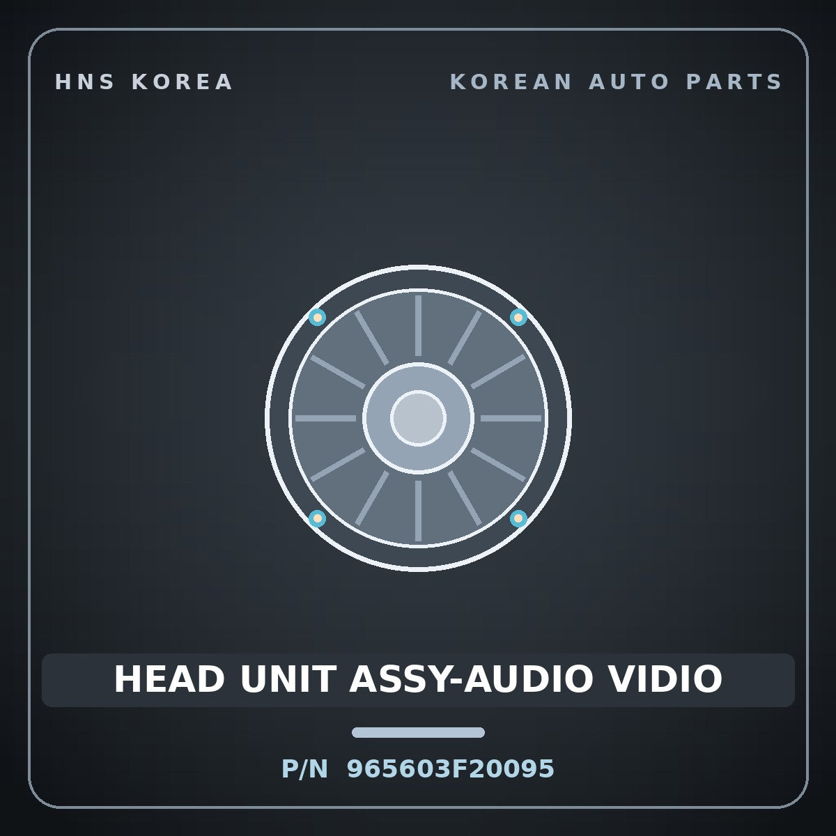 Genuine Mobis HEAD UNIT ASSY-AUDIO VIDIO 965603F20095 for Opirus 2006 HNS Parts Korea