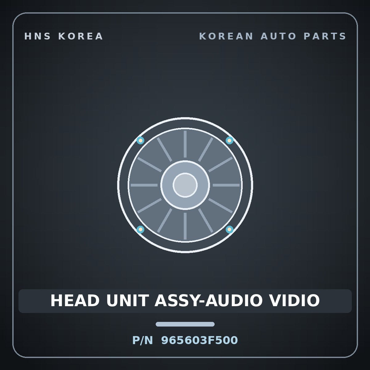 Genuine Mobis HEAD UNIT ASSY-AUDIO VIDIO 965603F500 for Opirus 2003 HNS Parts Korea