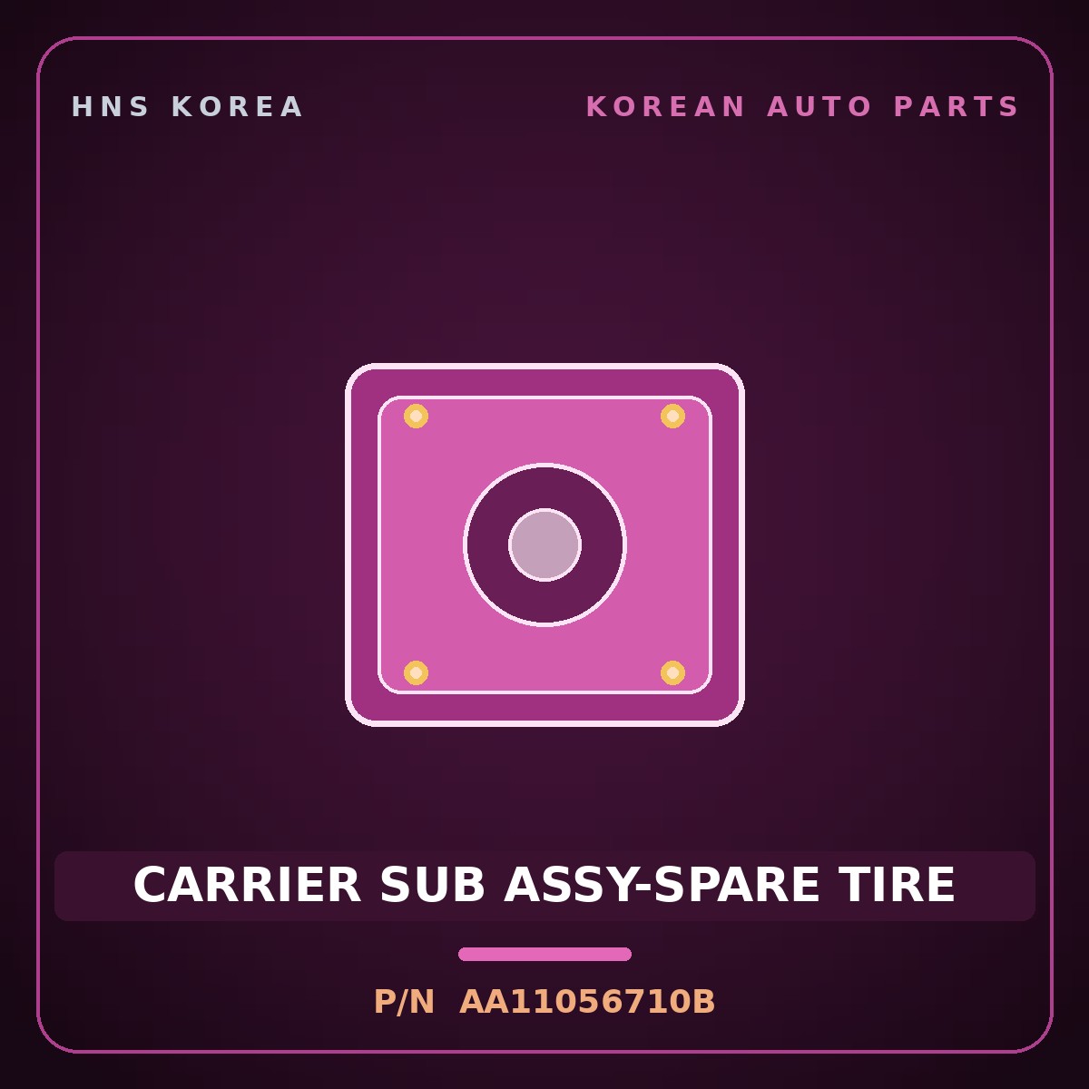 Genuine Mobis CARRIER SUB ASSY-SPARE TIRE AA11056710B for Towner 2000 HNS Parts Korea