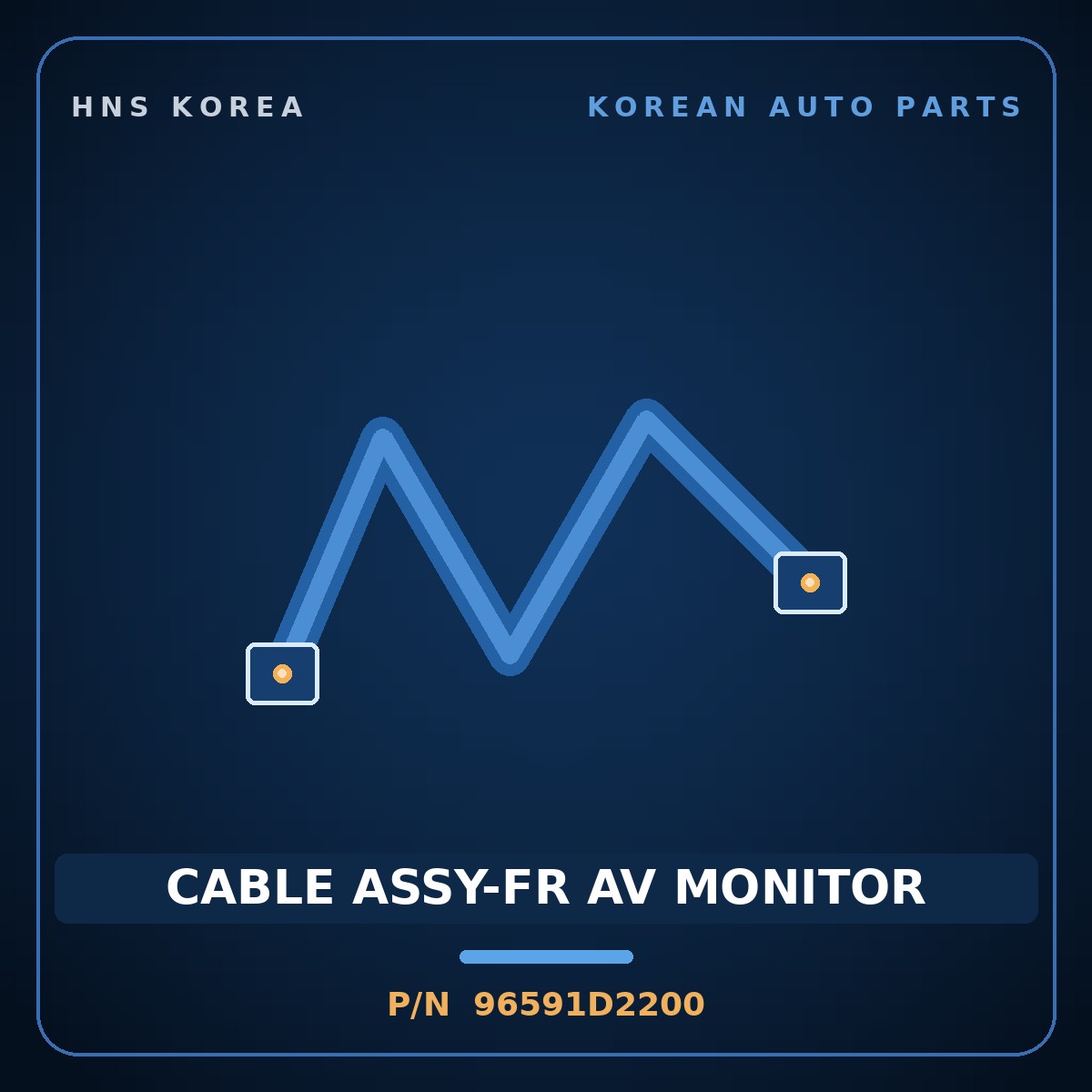 Genuine Mobis CABLE ASSY-FR AV MONITOR 96591D2200 for G90 2019 HNS Parts Korea