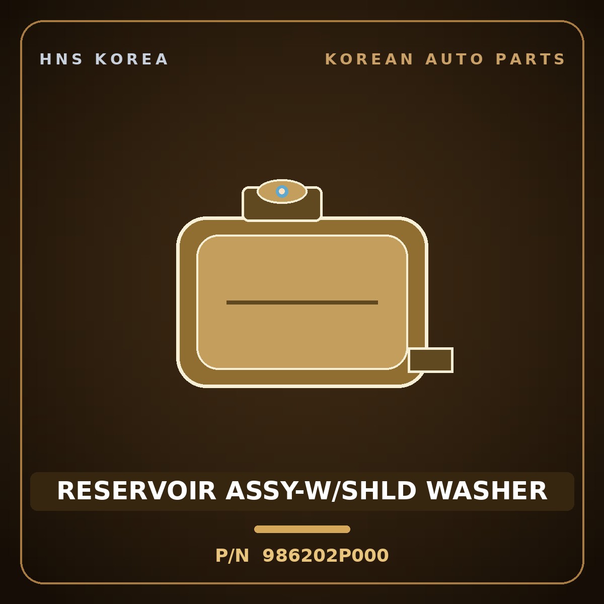 Genuine Mobis RESERVOIR ASSY-W/SHLD WASHER 986202P000 for Sorento 2009 HNS Parts Korea