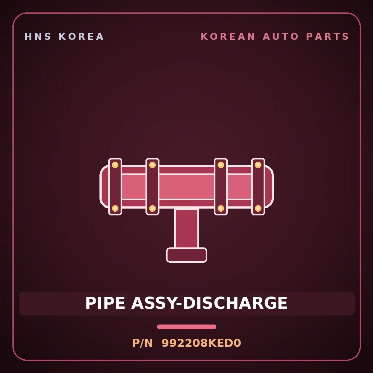 Genuine Mobis PIPE ASSY-DISCHARGE 992208KED0 for Elec City 2008 HNS Parts Korea