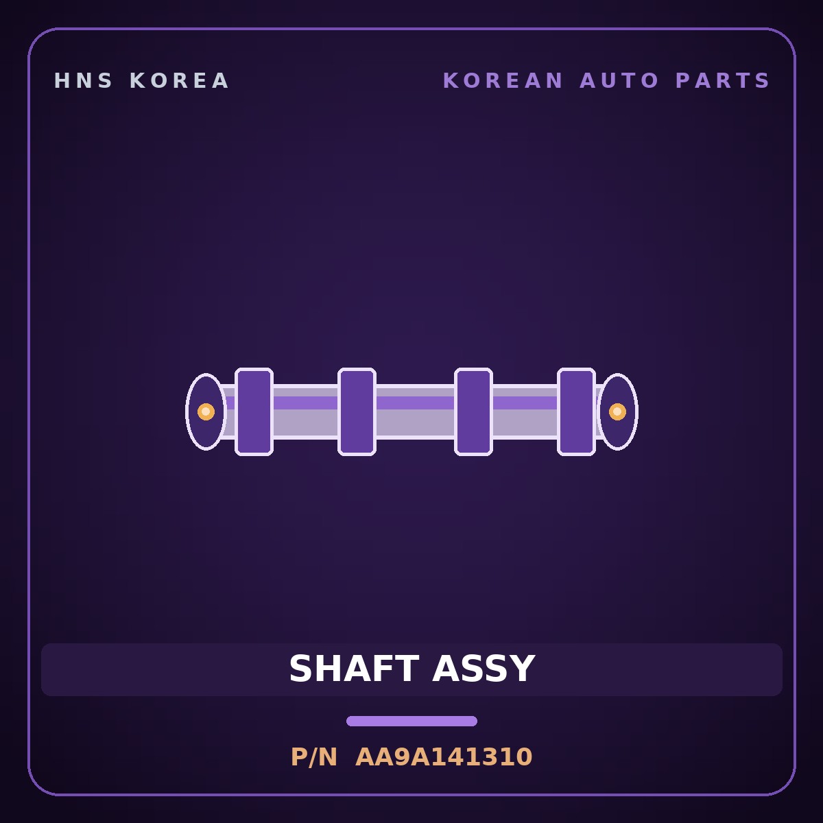 Genuine Mobis SHAFT ASSY AA9A141310 for AM928/AM937 1998 HNS Parts Korea