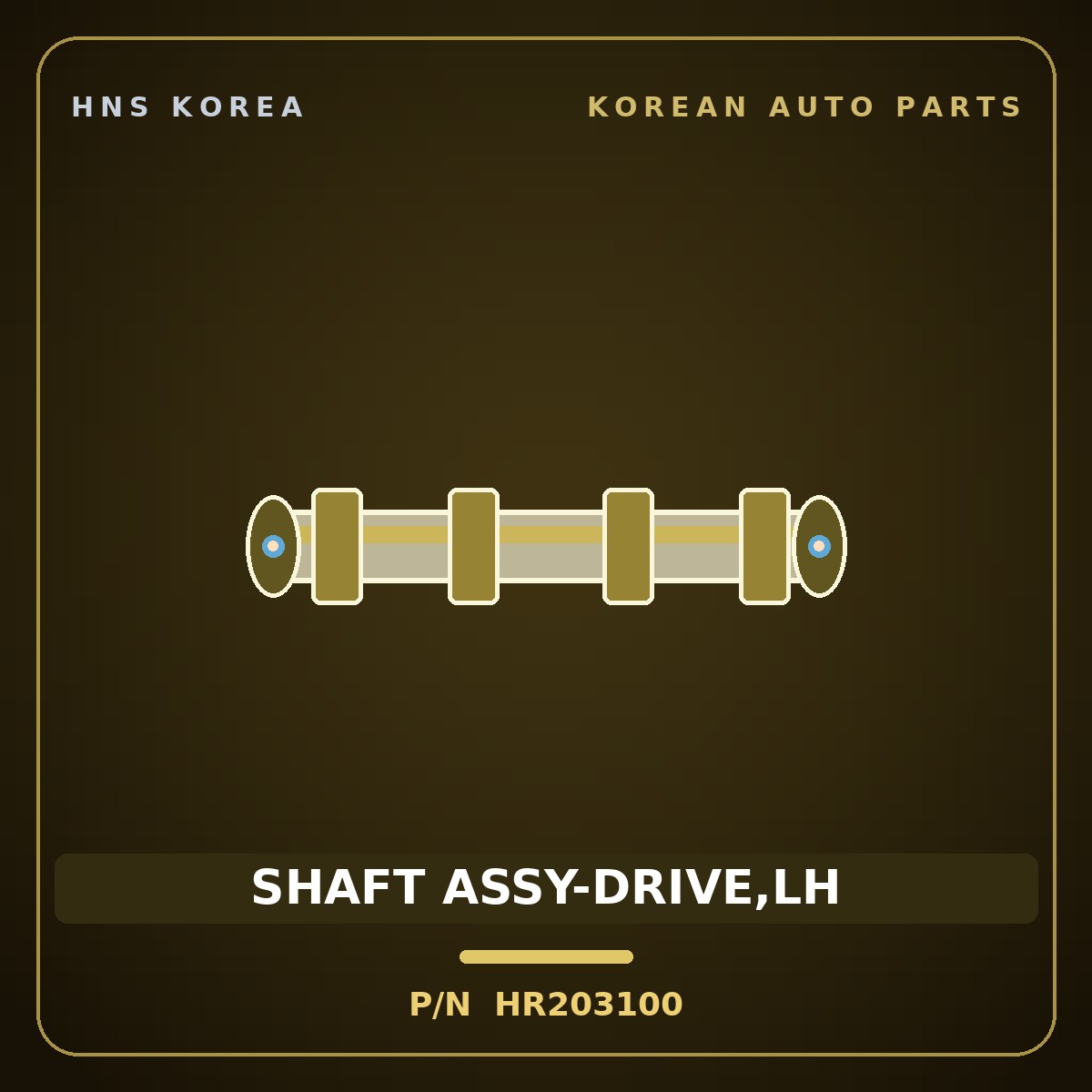 Genuine Mobis SHAFT ASSY-DRIVE,LH HR203100 for Galloper 1990 HNS Parts Korea