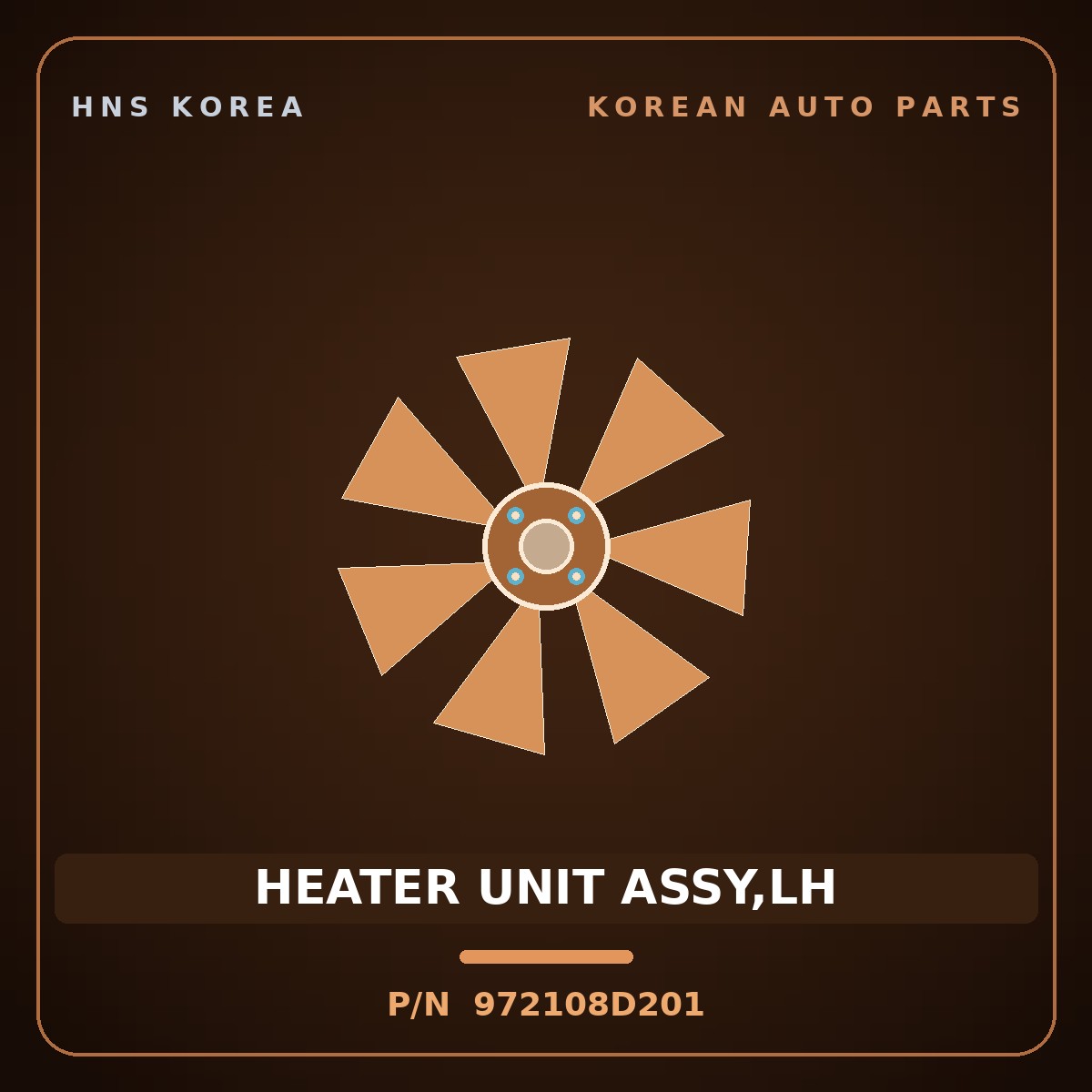 Genuine Mobis HEATER UNIT ASSY,LH 972108D201 for Express 2006 HNS Parts Korea