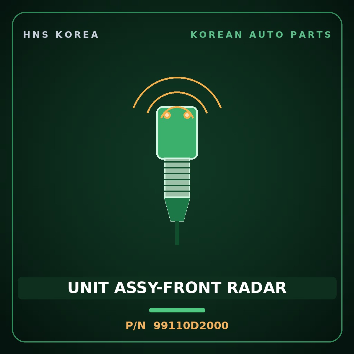 Genuine Mobis UNIT ASSY-FRONT RADAR 99110D2000 for G90 2019 HNS Parts Korea