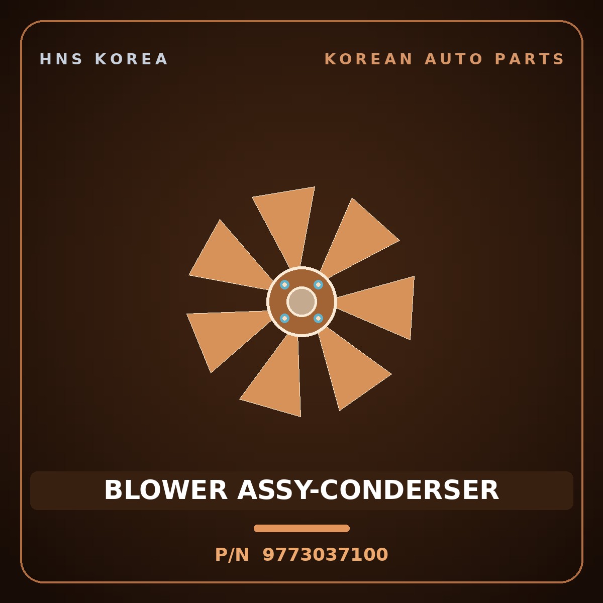 Genuine Mobis BLOWER ASSY-CONDERSER 9773037100 for Dynasty 1992 HNS Parts Korea