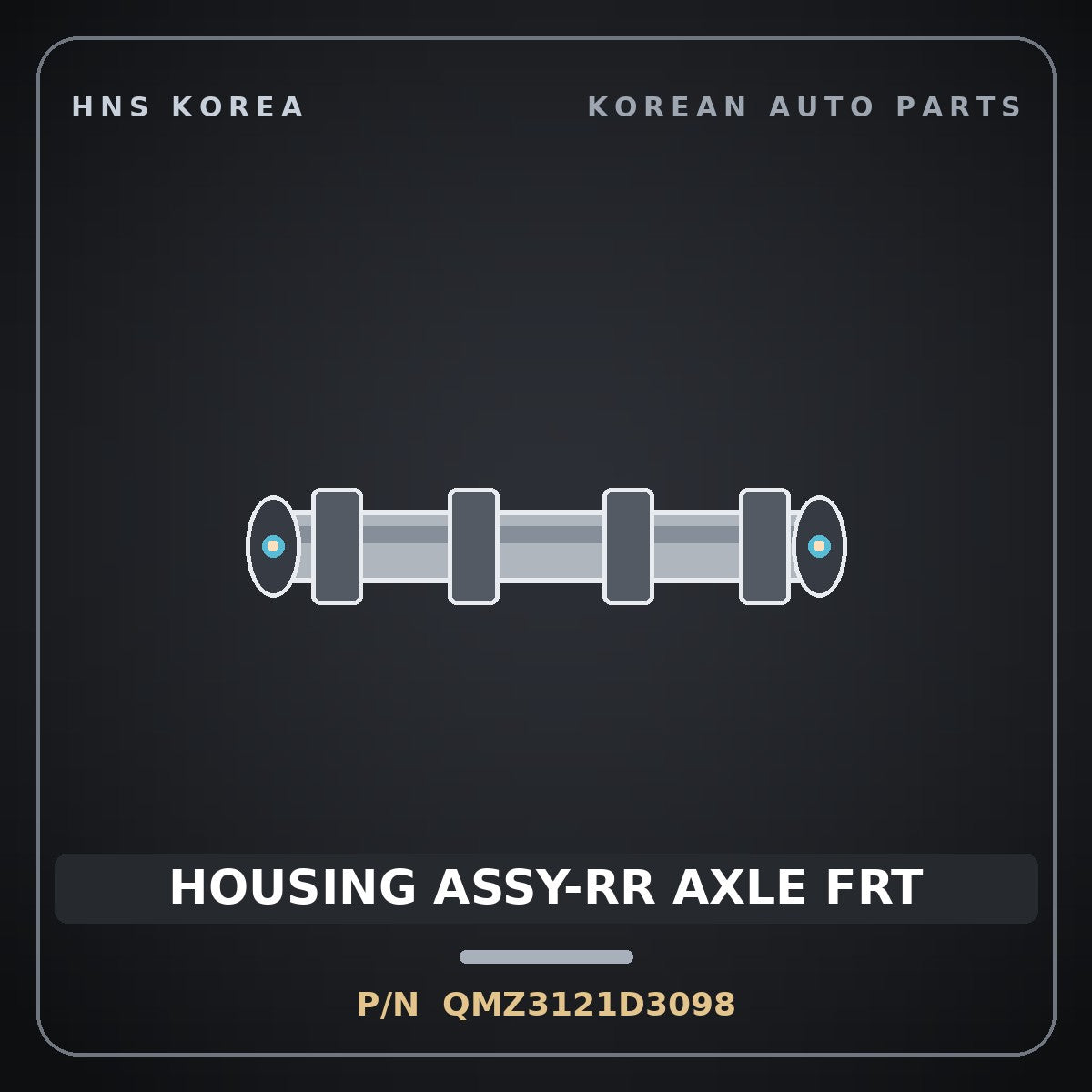 Genuine Mobis HOUSING ASSY-RR AXLE FRT QMZ3121D3098 for Trago 2006 HNS Parts Korea