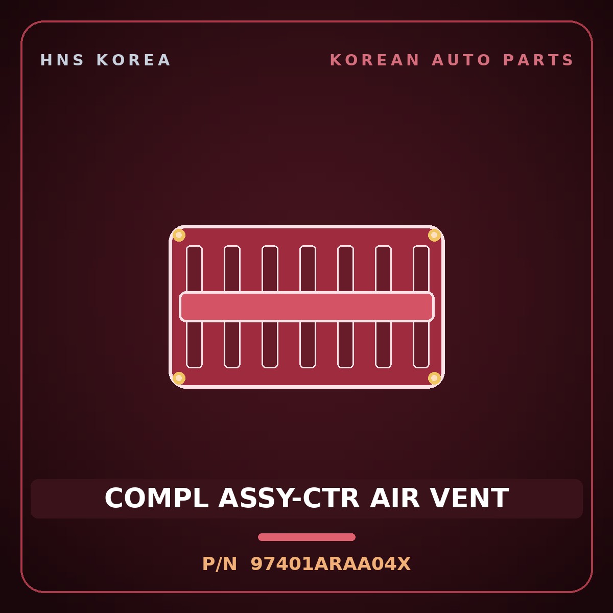 Genuine Mobis COMPL ASSY-CTR AIR VENT 97401ARAA04X for Genesis GV70 2024 HNS Parts Korea