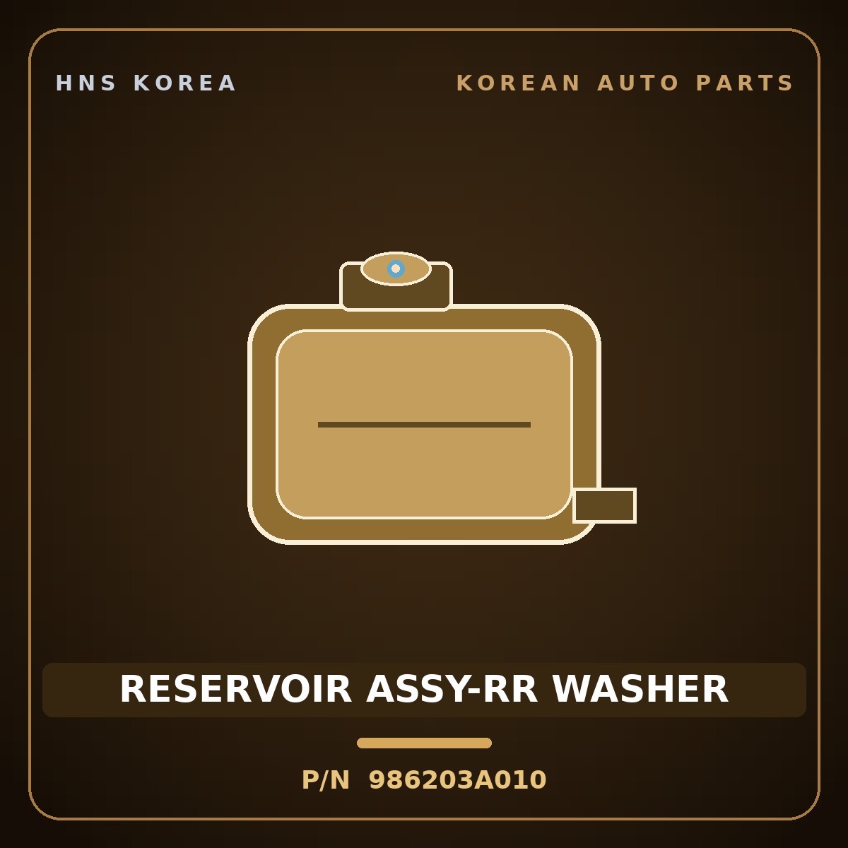 Genuine Mobis RESERVOIR ASSY-RR WASHER 986203A010 for Trajet 1999 HNS Parts Korea