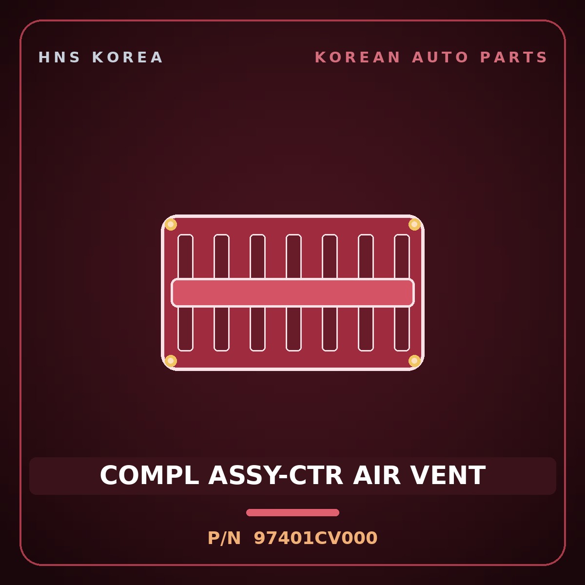Genuine Mobis COMPL ASSY-CTR AIR VENT 97401CV000 for EV6 2021 HNS Parts Korea
