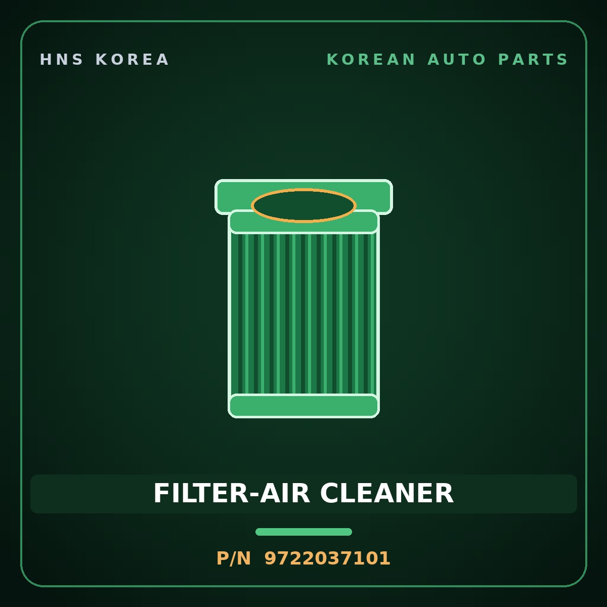 Genuine Mobis FILTER-AIR CLEANER 9722037101 for Dynasty 1992 HNS Parts Korea