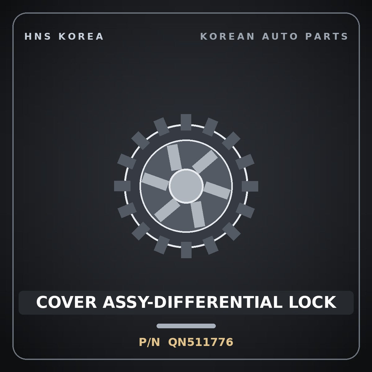 Genuine Mobis COVER ASSY-DIFFERENTIAL LOCK QN511776 for Trago 2006 HNS Parts Korea