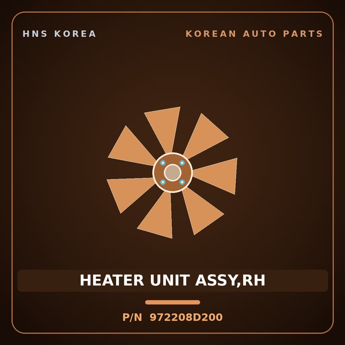 Genuine Mobis HEATER UNIT ASSY,RH 972208D200 for Express 2006 HNS Parts Korea