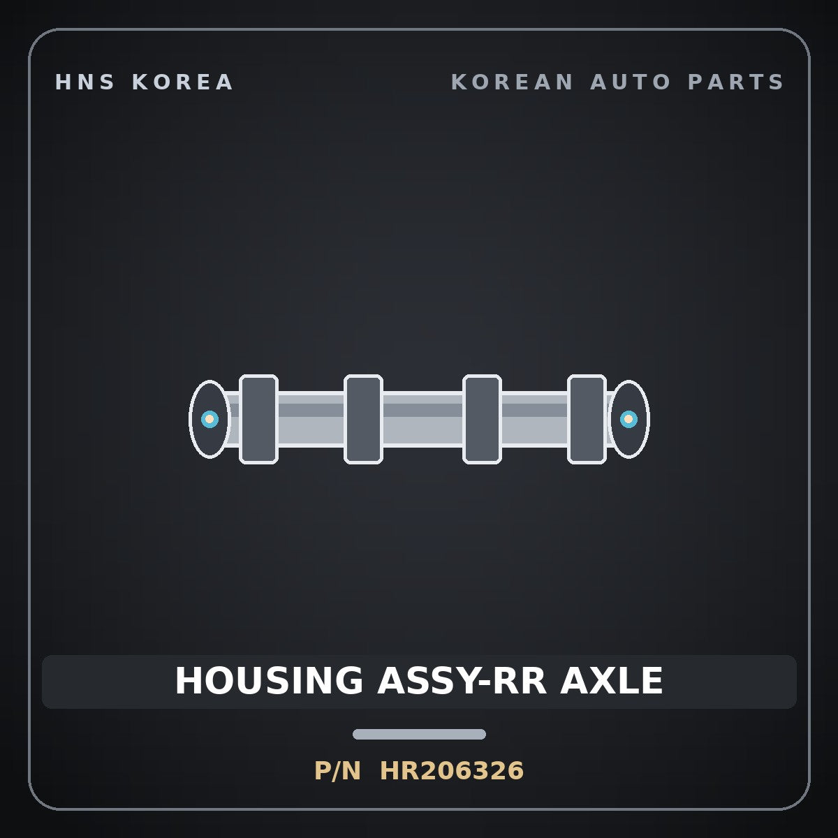 Genuine Mobis HOUSING ASSY-RR AXLE HR206326 for Galloper 1990 HNS Parts Korea