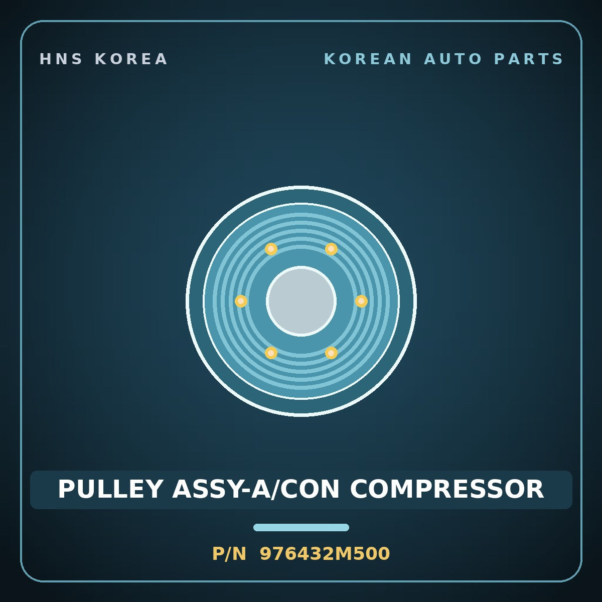 Genuine Mobis PULLEY ASSY-A/CON COMPRESSOR 976432M500 for Genesis Coupe 2012 HNS Parts Korea