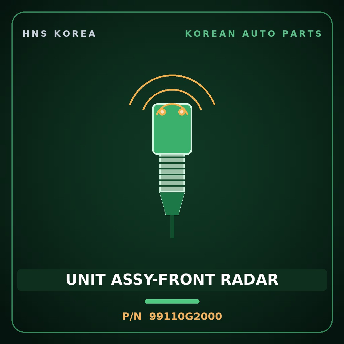 Genuine Mobis UNIT ASSY-FRONT RADAR 99110G2000 for IONIQ 2019 HNS Parts Korea