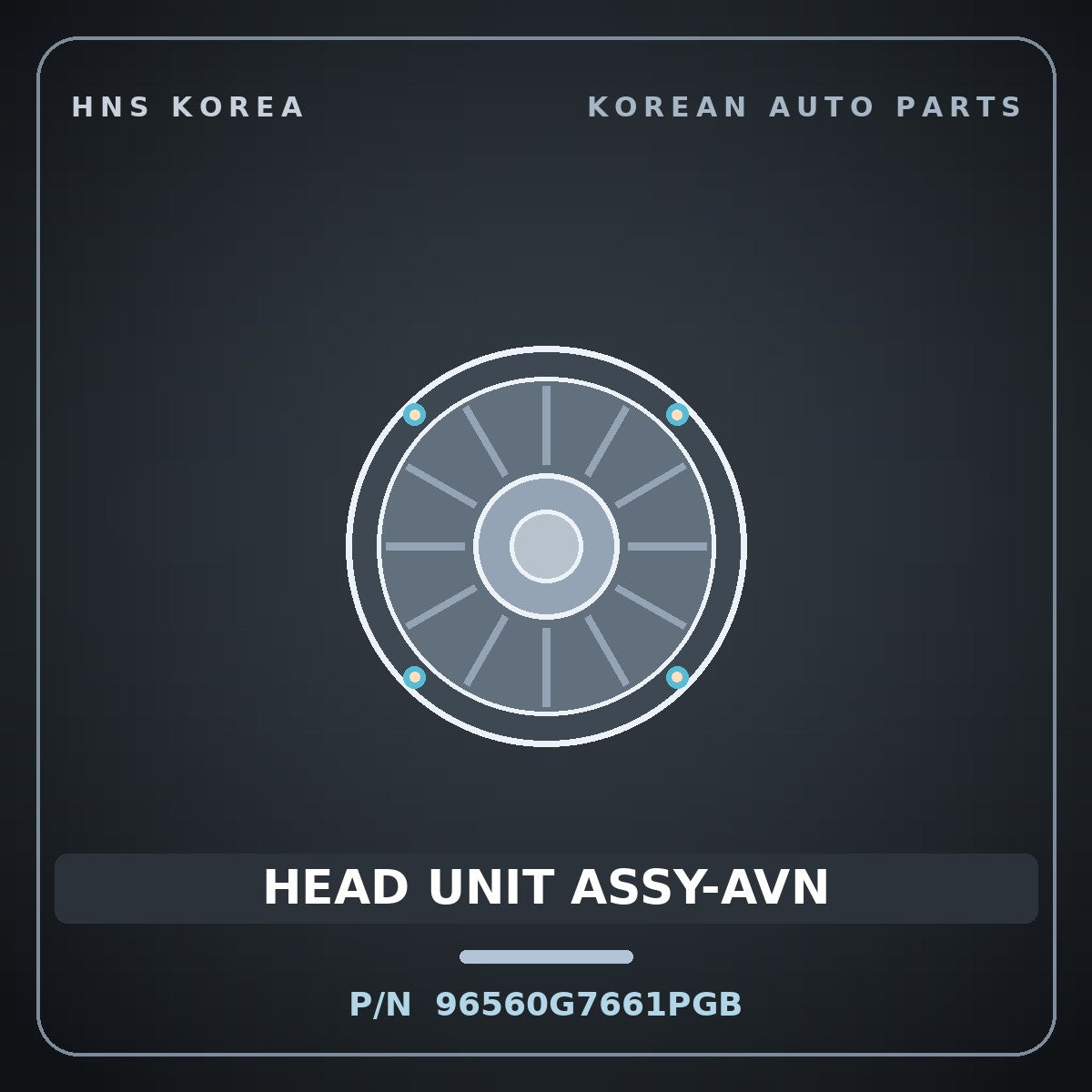 Genuine Mobis HEAD UNIT ASSY-AVN 96560G7661PGB for IONIQ 2016 HNS Parts Korea