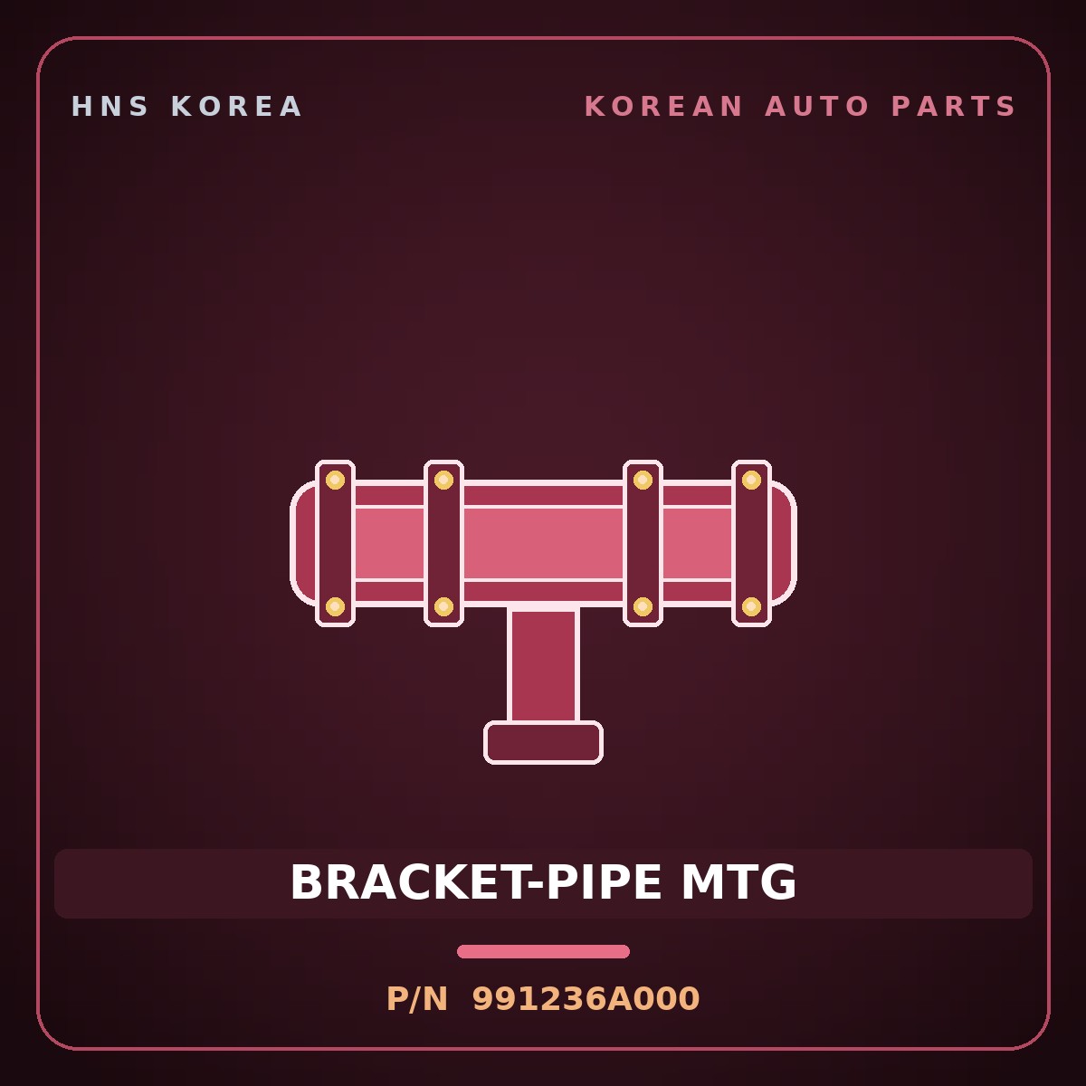 Genuine Mobis BRACKET-PIPE MTG 991236A000 for 5-Ton Truck 1997 HNS Parts Korea