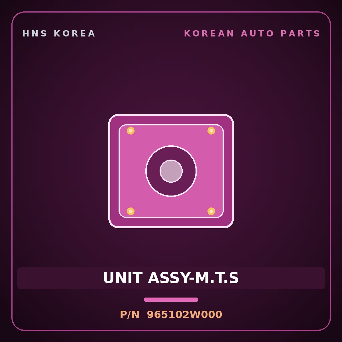Genuine Mobis UNIT ASSY-M.T.S 965102W000 for Maxcruz 2012 HNS Parts Korea