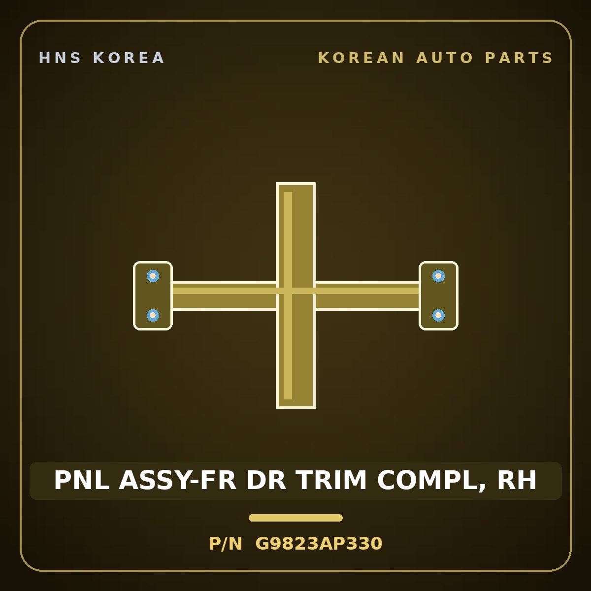 Genuine Mobis PNL ASSY-FR DR TRIM COMPL, RH G9823AP330 for G70 2021 HNS Parts Korea