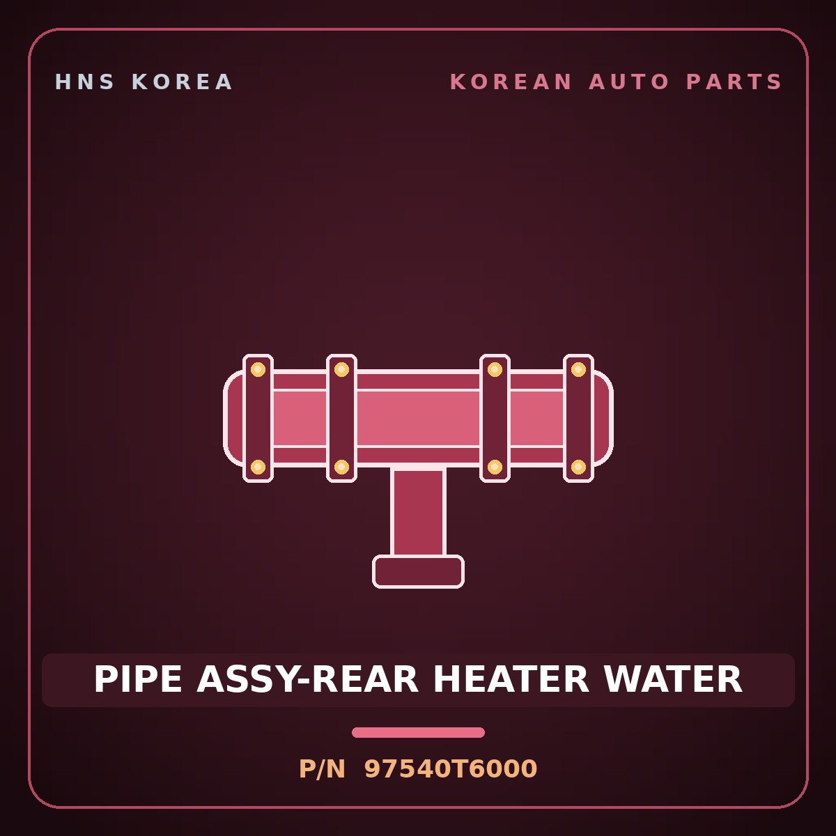 Genuine Mobis PIPE ASSY-REAR HEATER WATER 97540T6000 for Genesis GV80 2020 HNS Parts Korea