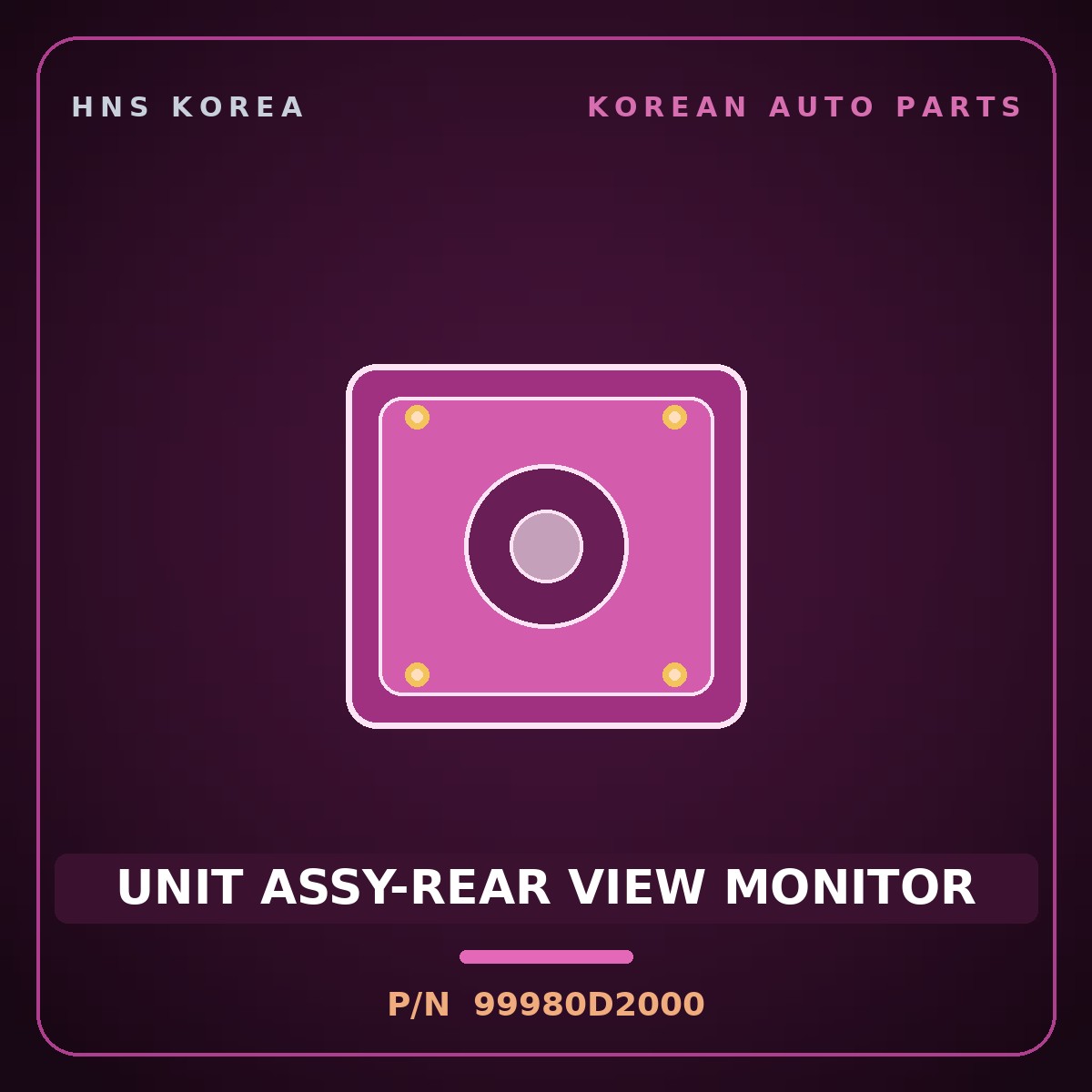 Genuine Mobis UNIT ASSY-REAR VIEW MONITOR 99980D2000 for G90 2019 HNS Parts Korea