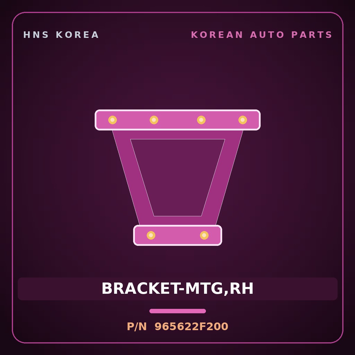 Genuine Mobis BRACKET-MTG,RH 965622F200 for Cerato 2003 HNS Parts Korea