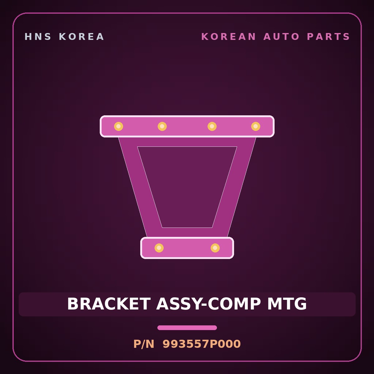 Genuine Mobis BRACKET ASSY-COMP MTG 993557P000 for Trago 2013 HNS Parts Korea
