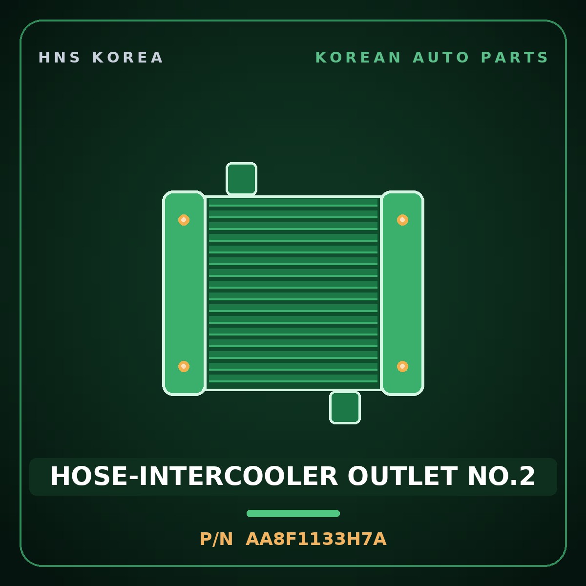 Genuine Mobis HOSE-INTERCOOLER OUTLET NO.2 AA8F1133H7A for Power Combi 1998 HNS Parts Korea