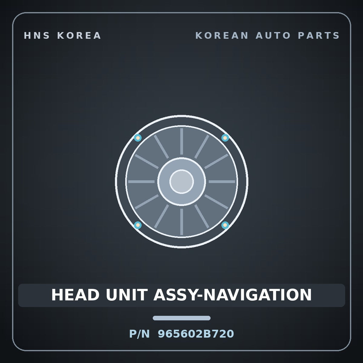 Genuine Mobis HEAD UNIT ASSY-NAVIGATION 965602B720 for Santa Fe 2010 HNS Parts Korea