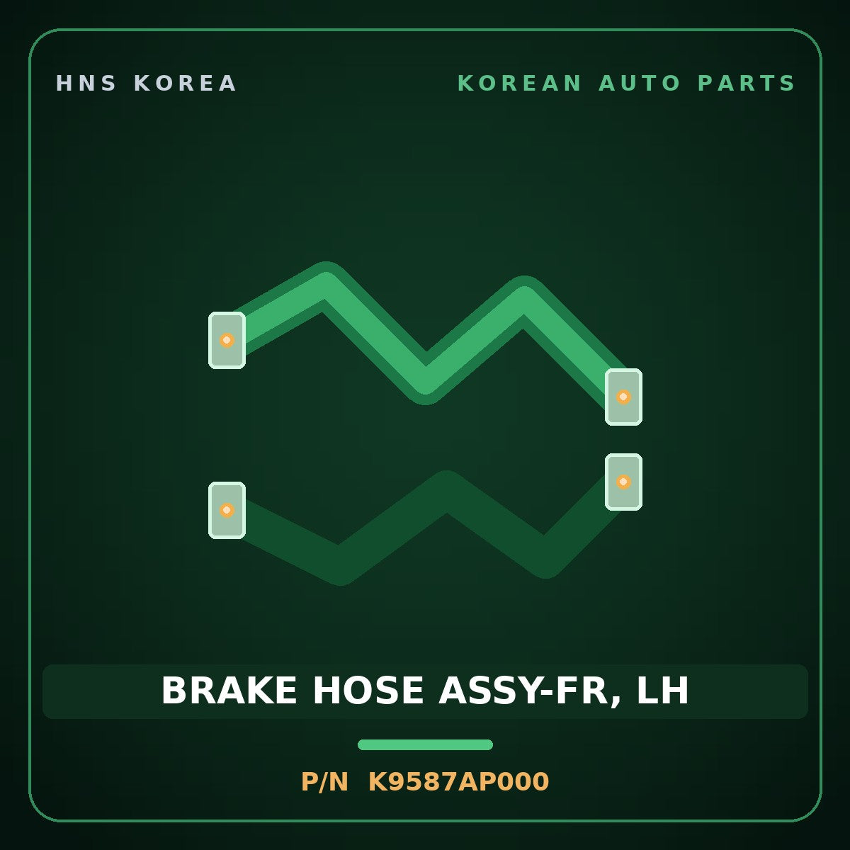Genuine Mobis BRAKE HOSE ASSY-FR, LH K9587AP000 for Veloster 2018 HNS Parts Korea
