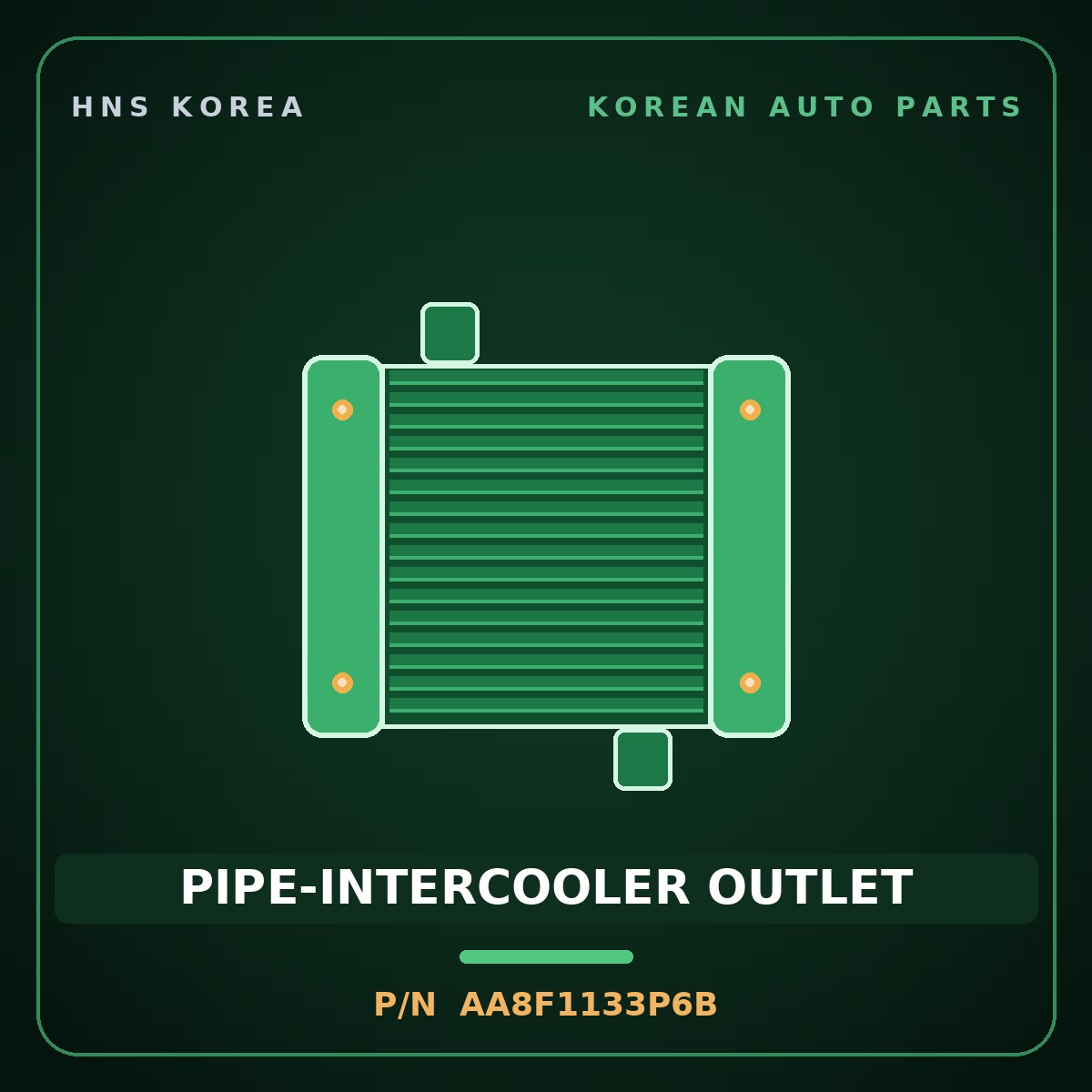 Genuine Mobis PIPE-INTERCOOLER OUTLET AA8F1133P6B for Power Combi 1998 HNS Parts Korea