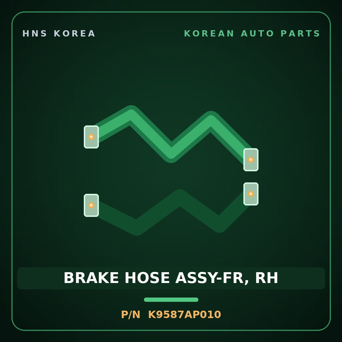 Genuine Mobis BRAKE HOSE ASSY-FR, RH K9587AP010 for Veloster 2018 HNS Parts Korea