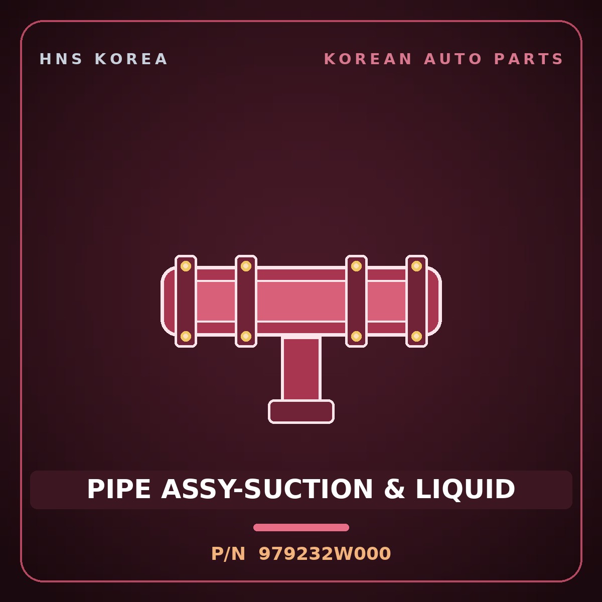 Genuine Mobis PIPE ASSY-SUCTION & LIQUID 979232W000 for Santa Fe 2012 HNS Parts Korea