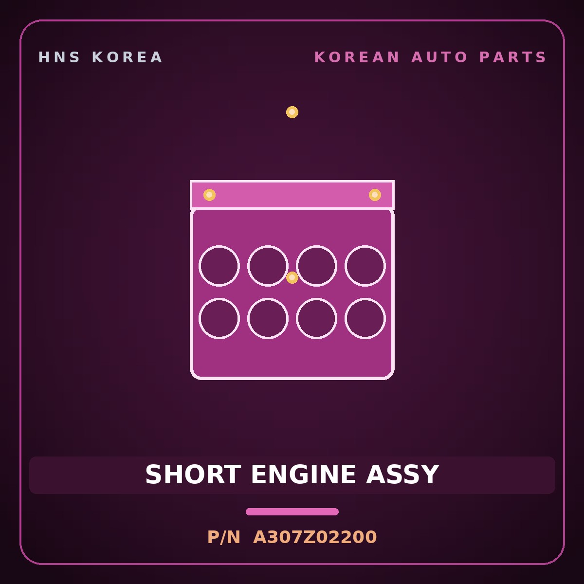 Genuine Mobis SHORT ENGINE ASSY A307Z02200 for 5-Ton Truck 1995 HNS Parts Korea