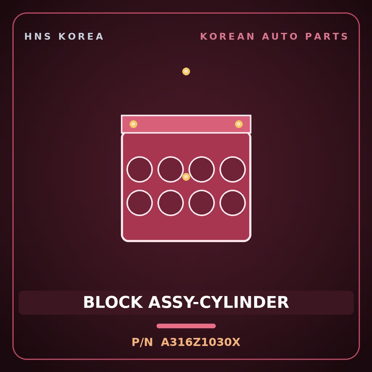 Genuine Mobis BLOCK ASSY-CYLINDER A316Z1030X for Global 900 2003 HNS Parts Korea