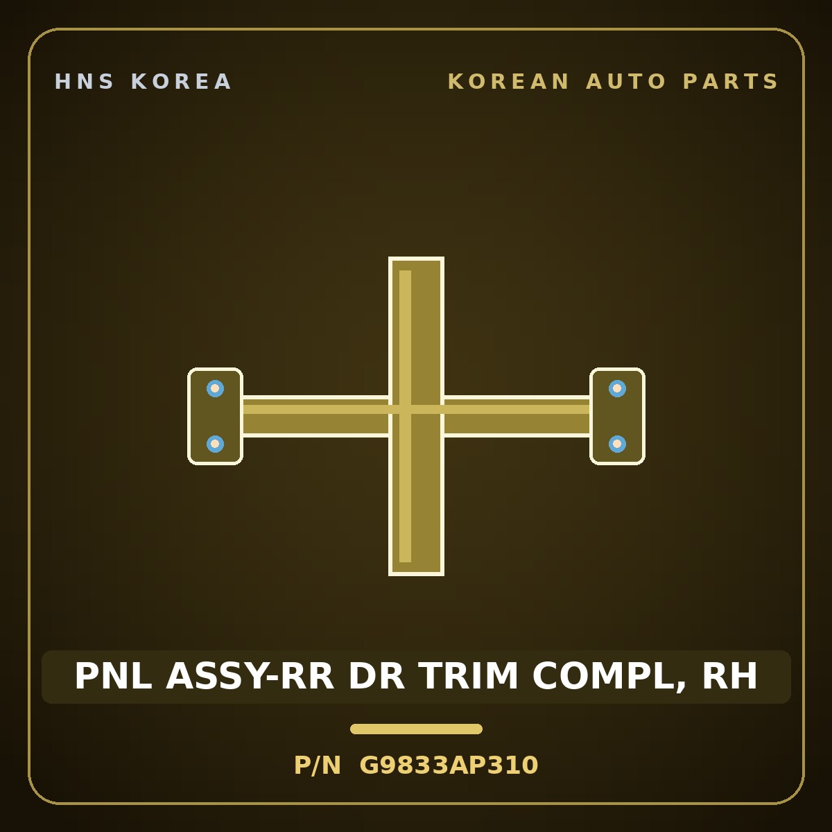 Genuine Mobis PNL ASSY-RR DR TRIM COMPL, RH G9833AP310 for G70 2021 HNS Parts Korea