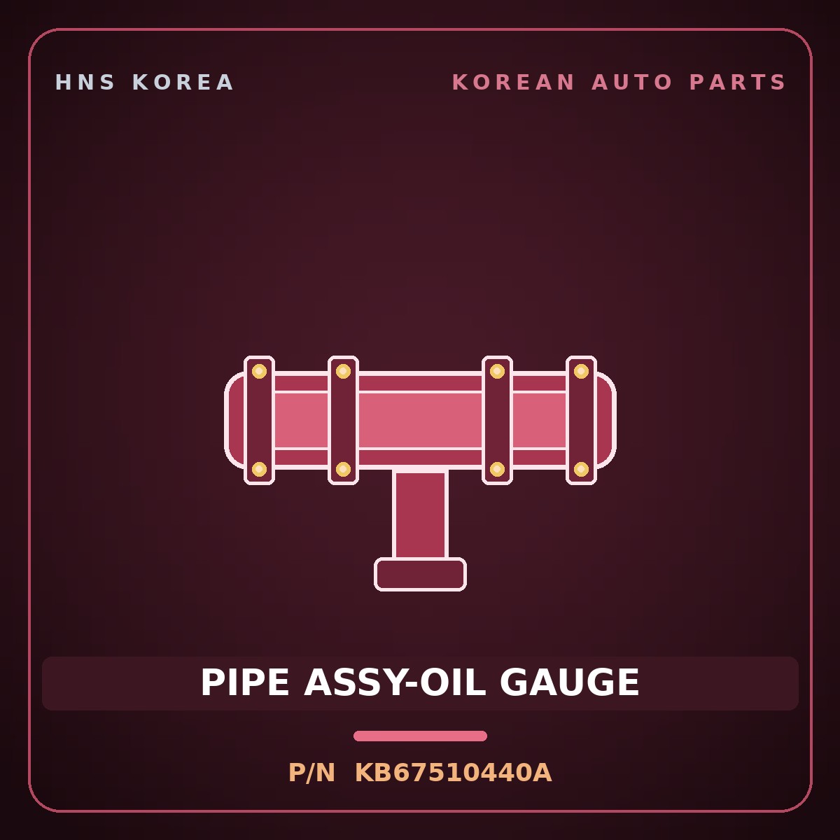 Genuine Mobis PIPE ASSY-OIL GAUGE KB67510440A for Cerato 1998 HNS Parts Korea