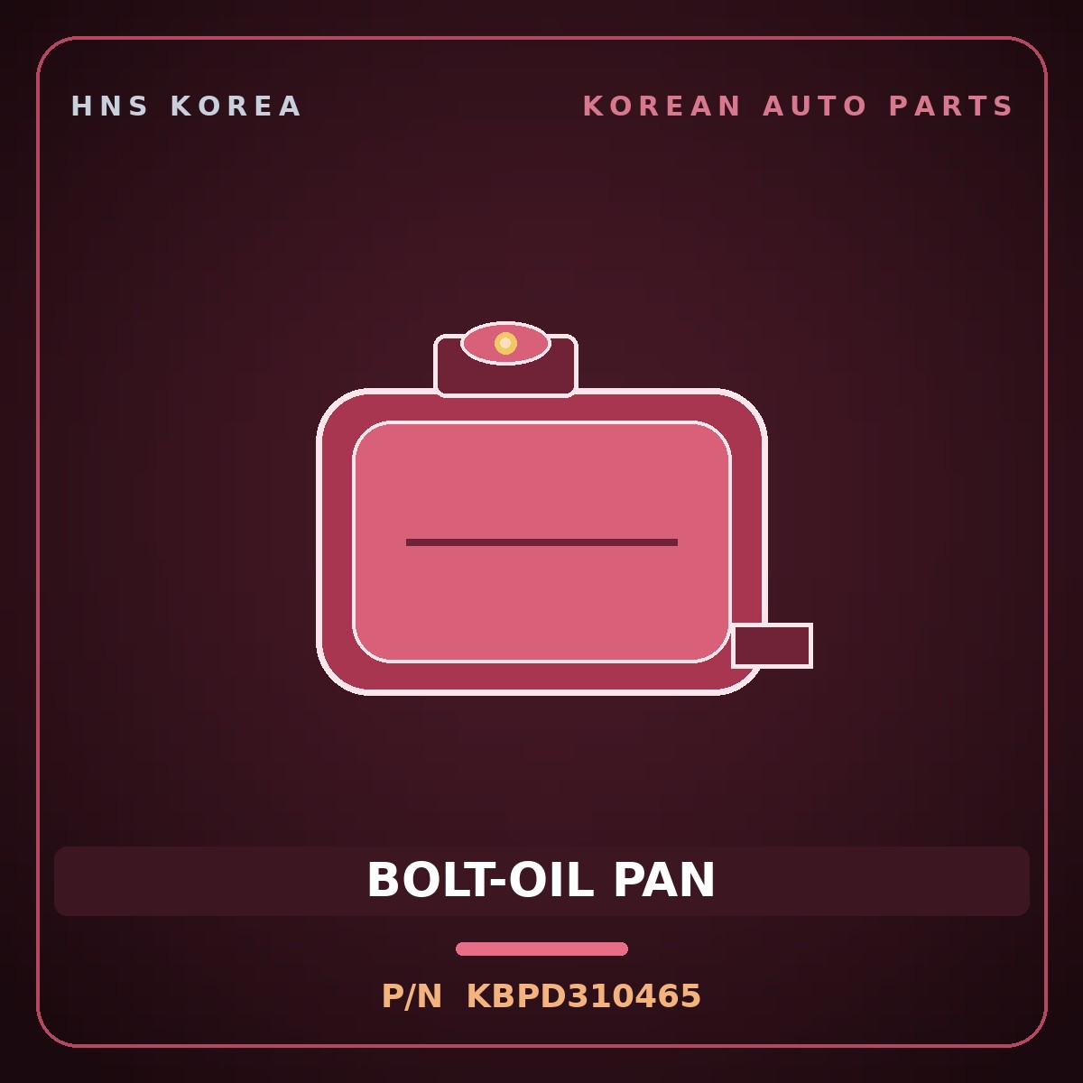 Genuine Mobis BOLT-OIL PAN KBPD310465 for Cerato 1997 HNS Parts Korea