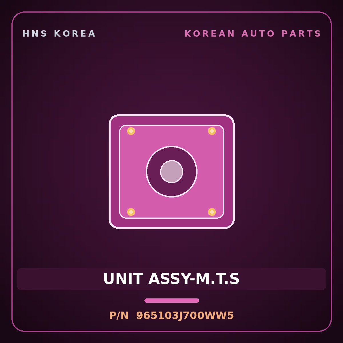 Genuine Mobis UNIT ASSY-M.T.S 965103J700WW5 for Veracruz 2006 HNS Parts Korea