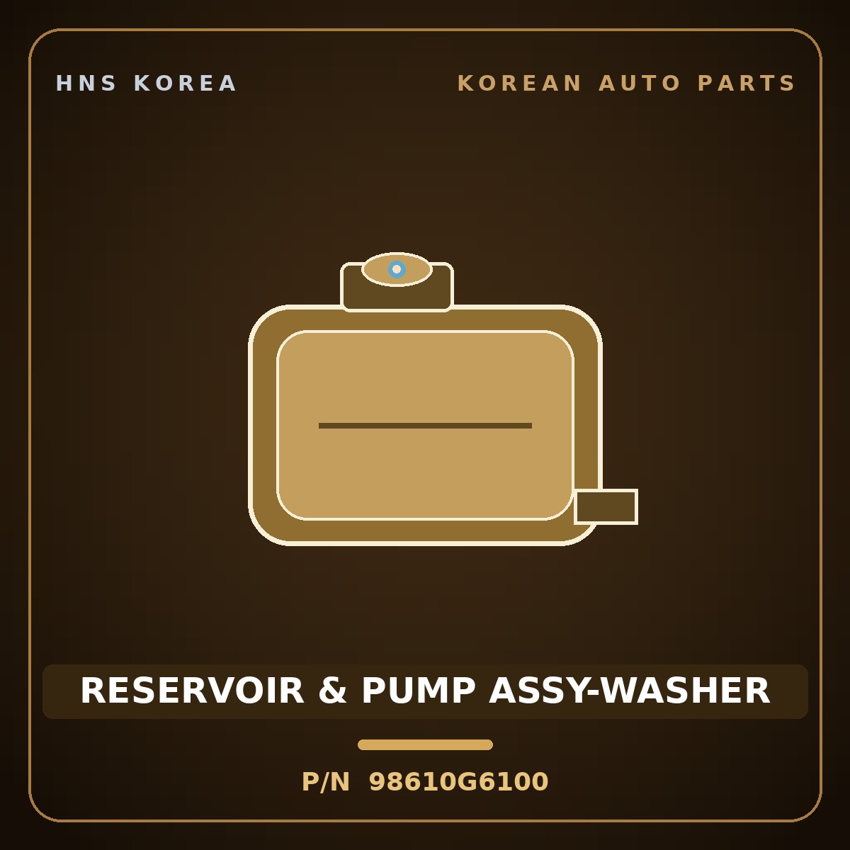 Genuine Mobis RESERVOIR & PUMP ASSY-WASHER 98610G6100 for Morning 2017 HNS Parts Korea
