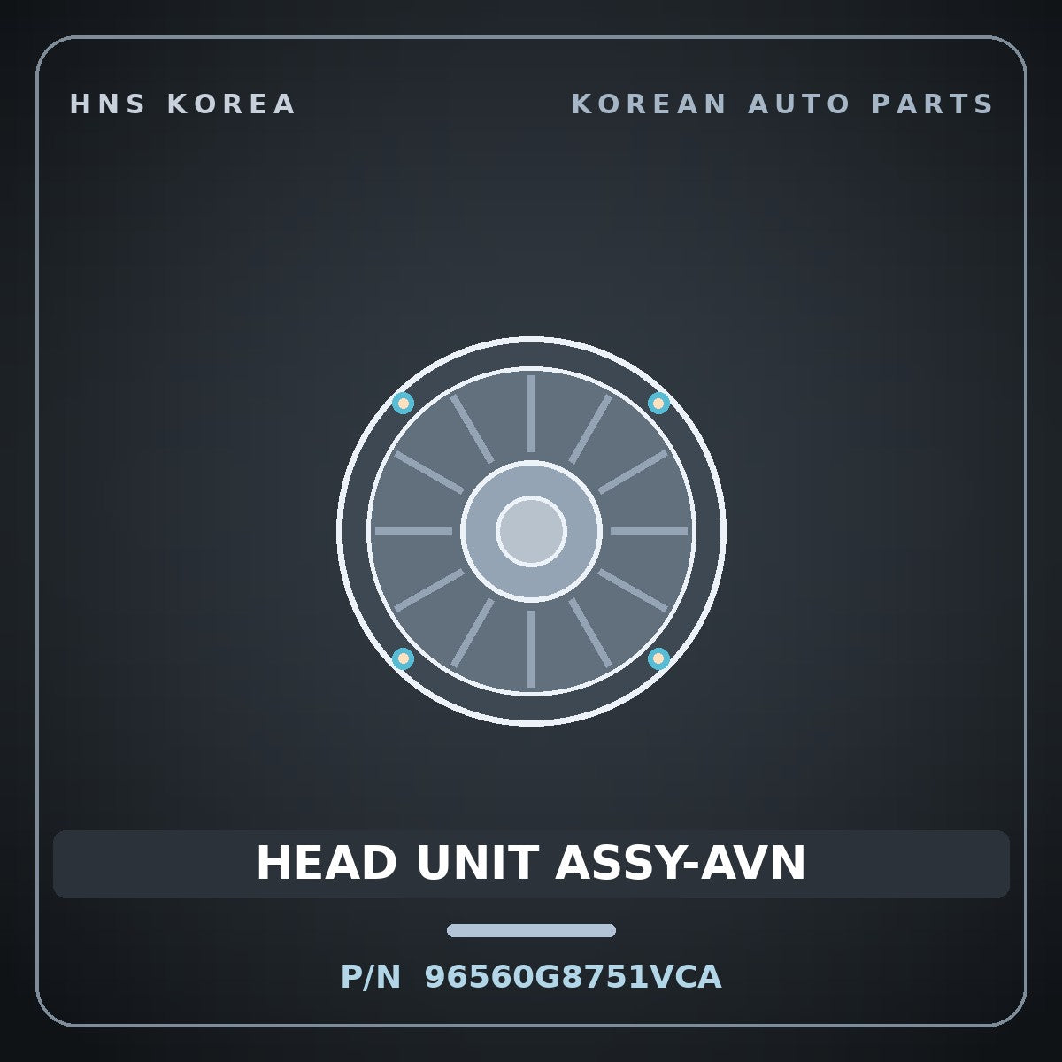 Genuine Mobis HEAD UNIT ASSY-AVN 96560G8751VCA for Grandeur 2017 HNS Parts Korea
