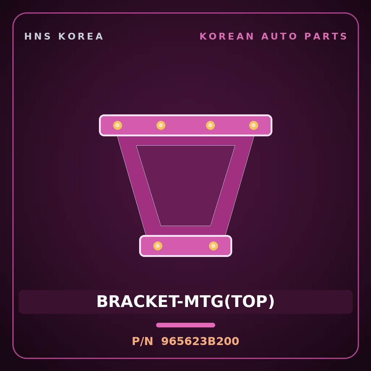 Genuine Mobis BRACKET-MTG(TOP) 965623B200 for Equus 2001 HNS Parts Korea