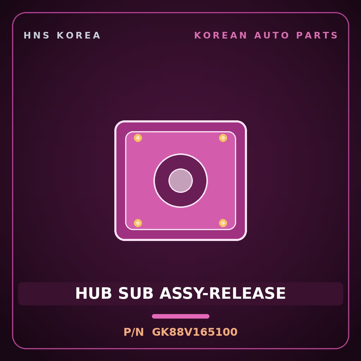 Genuine Mobis HUB SUB ASSY-RELEASE GK88V165100 for Mega Truck 2004 HNS Parts Korea