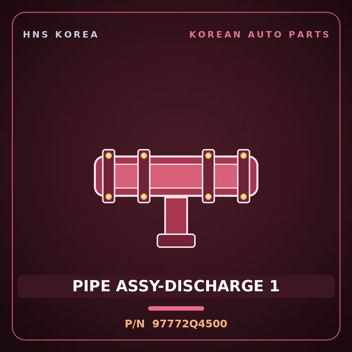 Genuine Mobis PIPE ASSY-DISCHARGE 1 97772Q4500 for Niro 2019 HNS Parts Korea