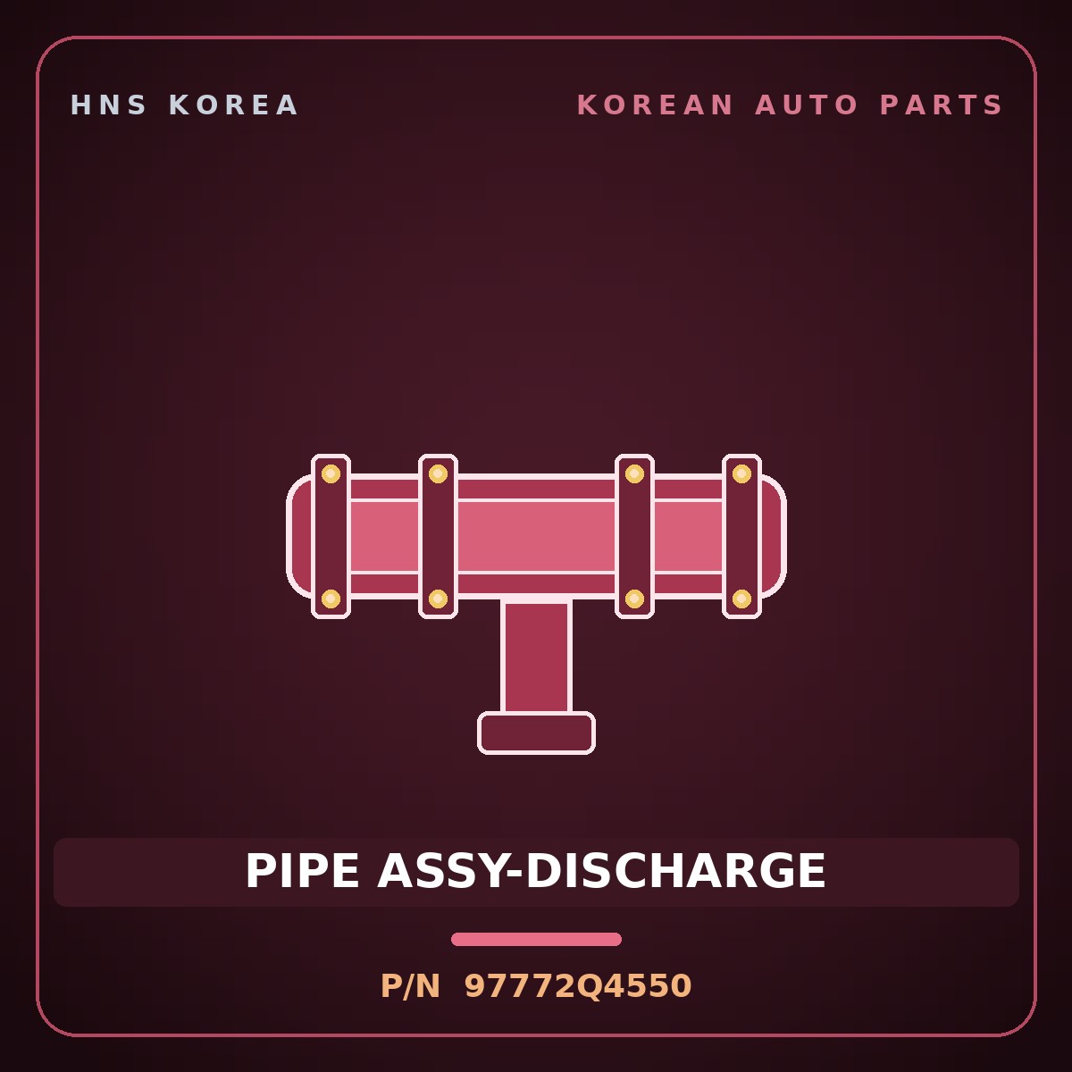 Genuine Mobis PIPE ASSY-DISCHARGE 97772Q4550 for Niro 2019 HNS Parts Korea